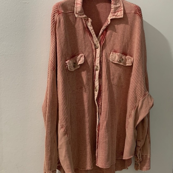 Free People Pink Button Down One Scout Jacket - Picture 7 of 7